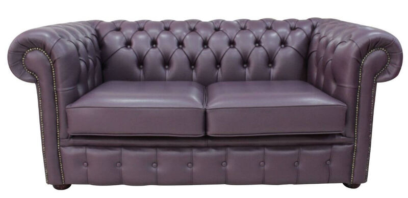Product photograph of Chesterfield 2 Seater Hemmingway Blueberry Leather Sofa Offer from Designer Sofas 4U