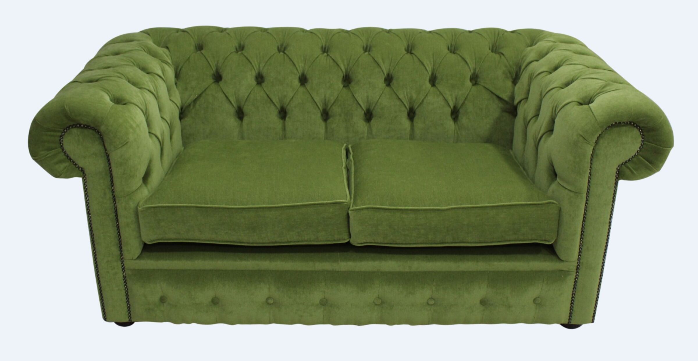 Buy sage green fabric Chesterfield sofa DesignerSofas4U