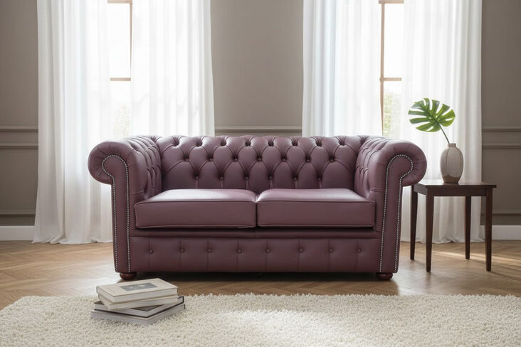 Chesterfield 2 Seater Sofa Settee Shelly Philly Leather