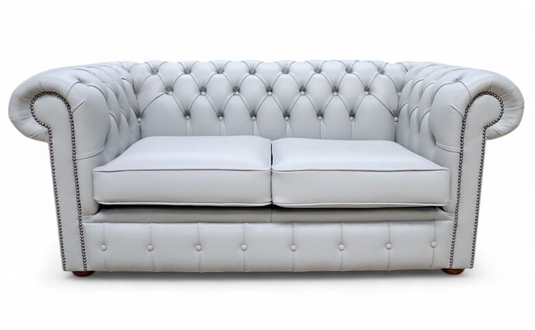 Chesterfield 2 Seater Sofa Settee Vele Huxley Grey Leather Sofa Offer