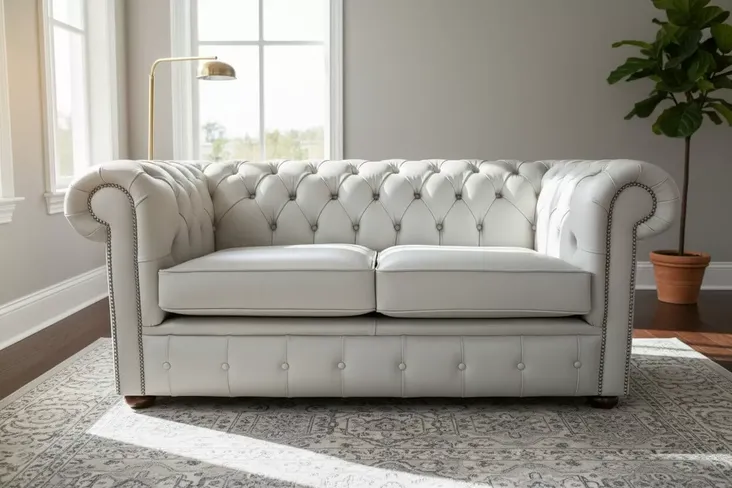 Chesterfield 2 Seater Sofa Settee Vele Huxley Grey Leather Sofa Offer