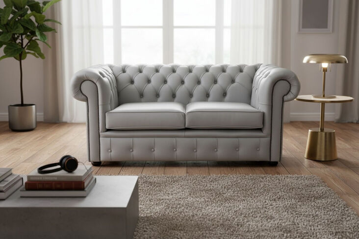Chesterfield 2 Seater Sofa Settee Vele Iceberg Leather Sofa Offer