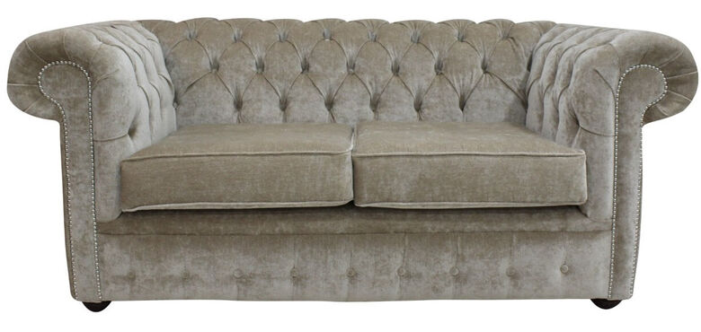 DesignerSofas4U | 2 Seater Chiffon velvet Chesterfield sofa UK