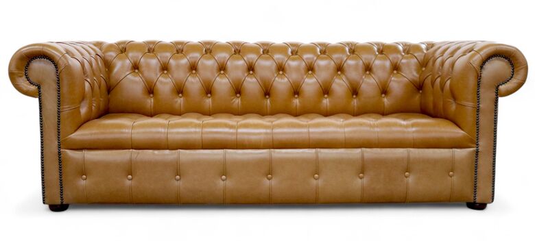 SPECIAL OFFER Chesterfield 3.5 Seater Settee Buttoned Seat Old English Tan Leather Sofa