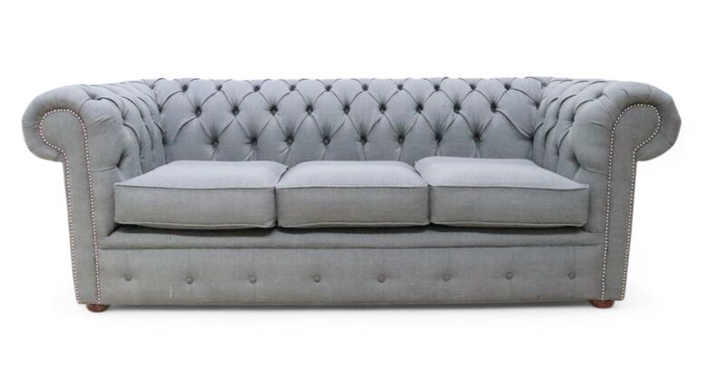 Chesterfield 3 Seater Bacio Smoke Sofa Offer