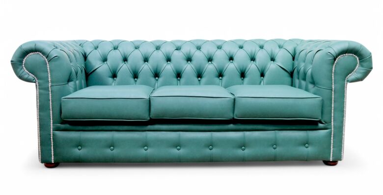 Chesterfield 3 Seater Infinity Racing Green Faux Leather Sofa Offer