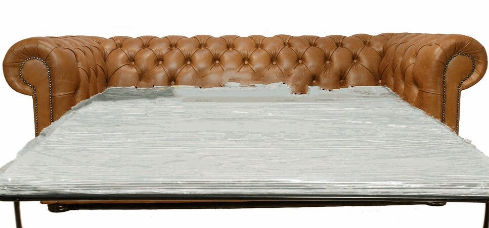 Chesterfield 3 Seater Sofa Bed Old, Traditional Leather Sofa Bed
