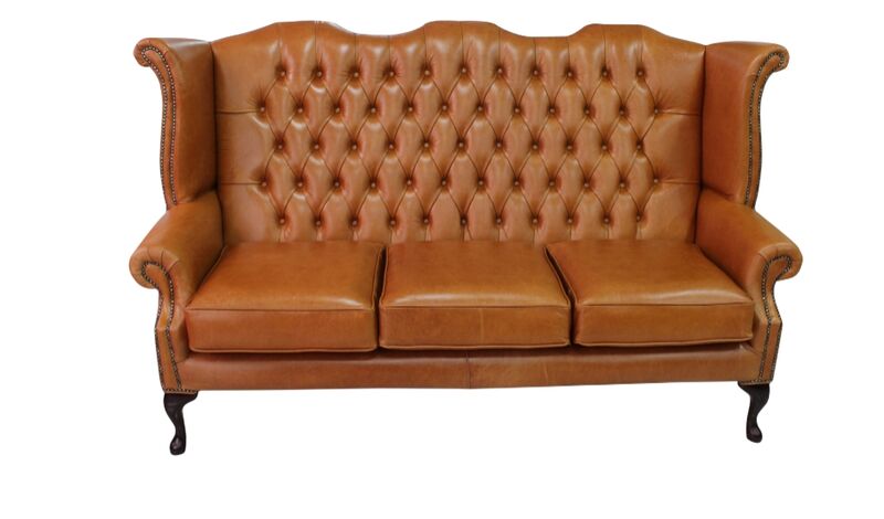 Product photograph of Chesterfield 3 Seater Queen Anne High Back Wing Sofa Old Amp Hellip from Designer Sofas 4U