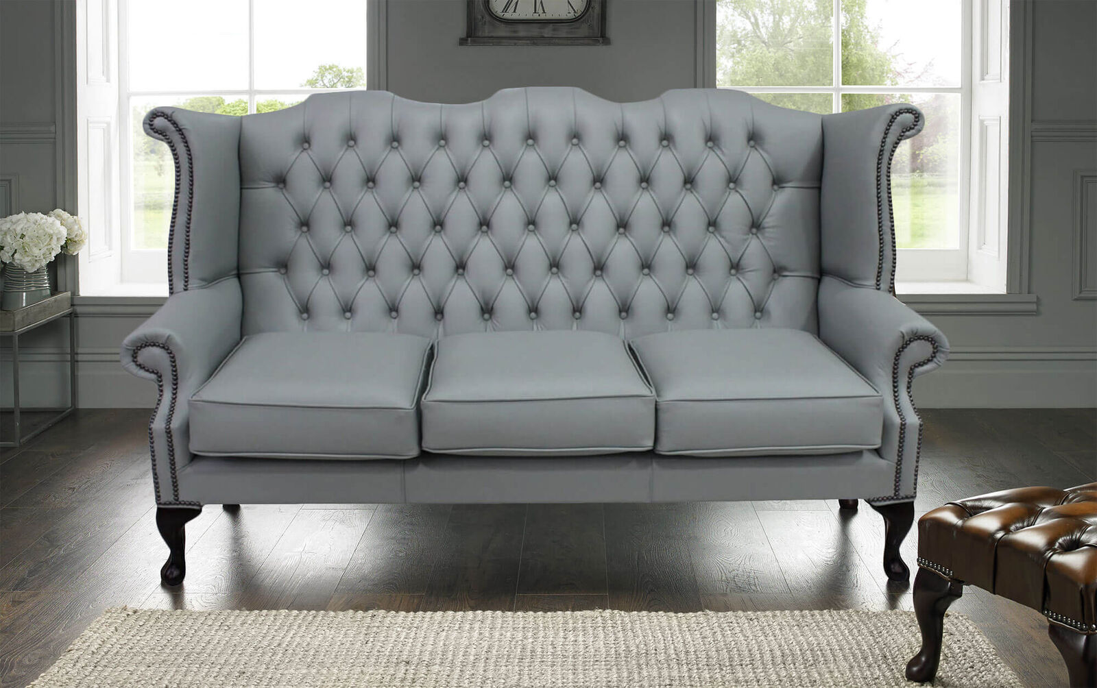 Product photograph of Chesterfield 3 Seater Queen Anne High Back Wing Sofa Moon Amp Hellip from Designer Sofas 4U
