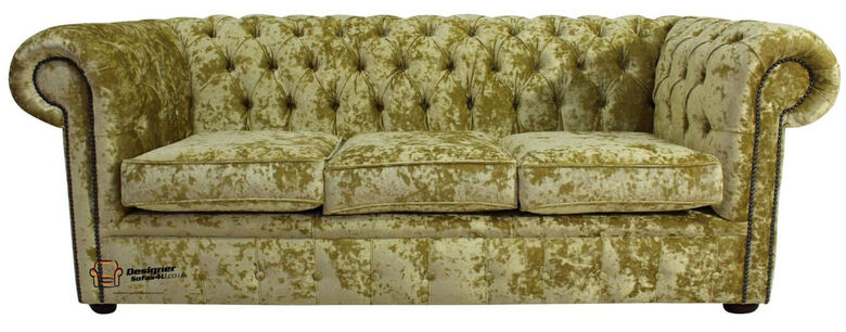 Chesterfield 3 Seater Settee Senso Chartreuse Velvet Sofa Offerc