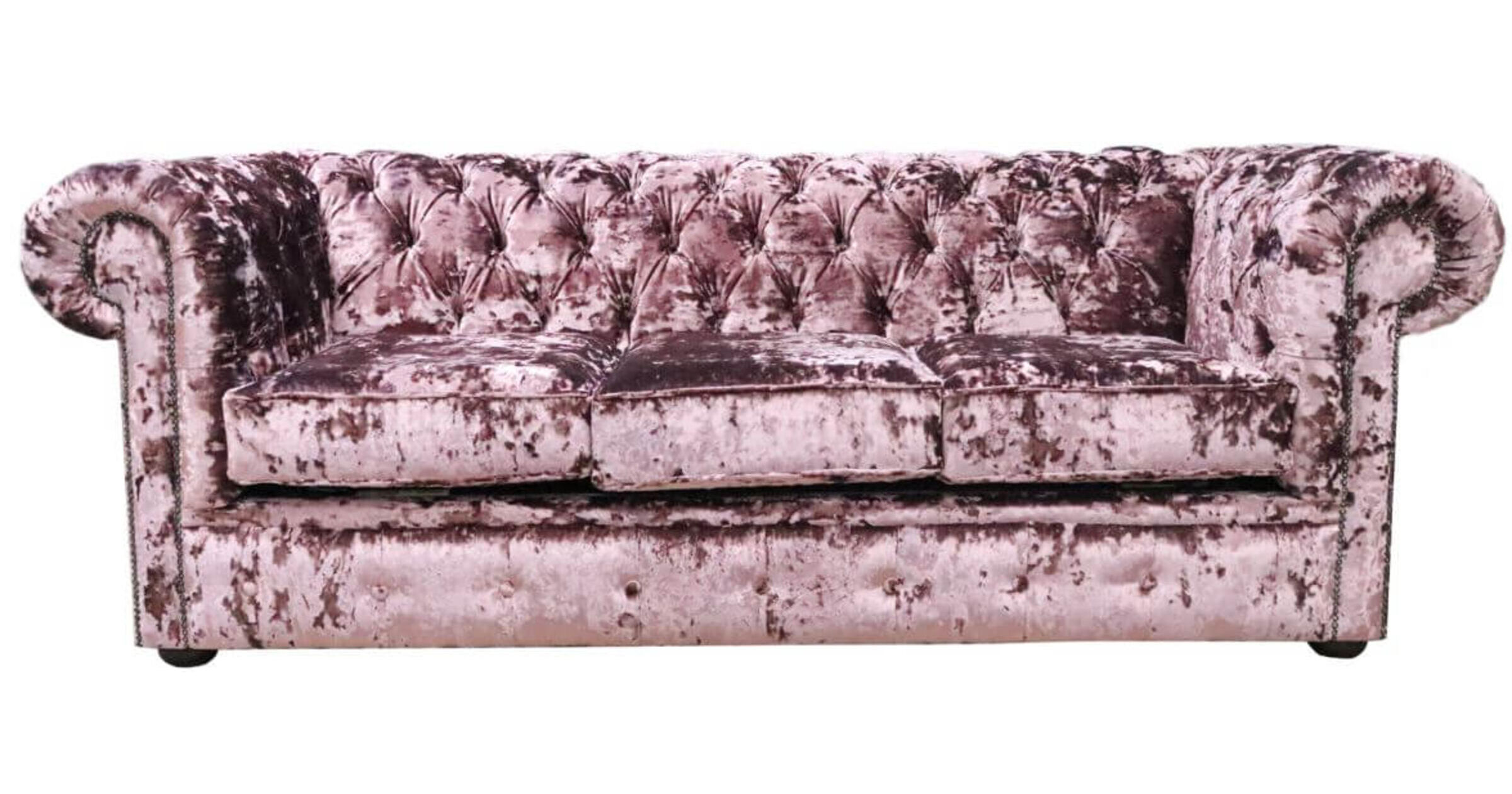 Blush Pink Velvet Chesterfield 3 Seater sofa Settee DesignerSofas4U