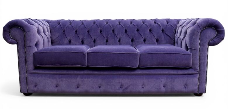 Chesterfield 3 Seater Sofa Pimlico Lupin Fabric Settee Offer