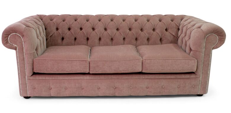 Chesterfield 3 Seater Settee Pimlico Rose Fabric Sofa Offer