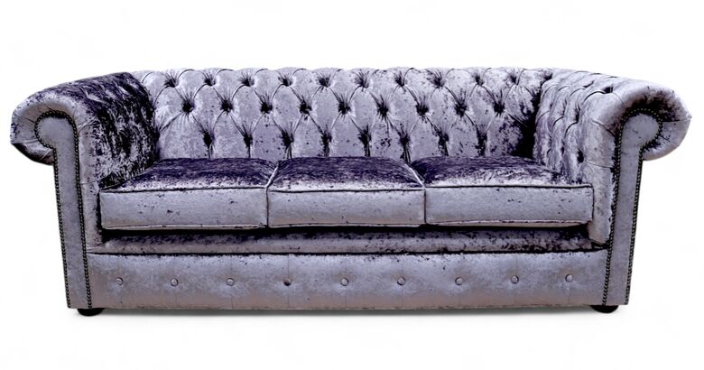 Chesterfield 3 Seater Settee Shimmer Heather Velvet Sofa Offer
