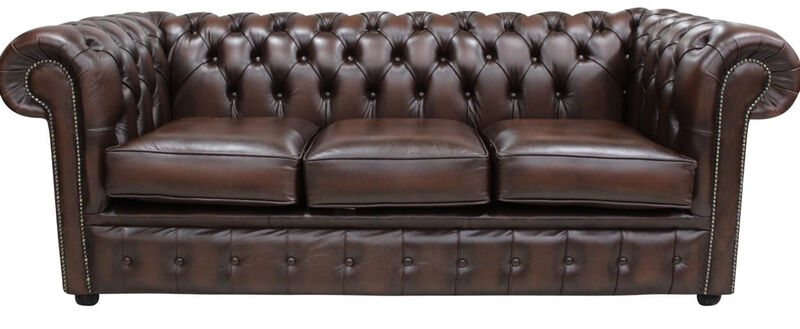 Product photograph of Rub Off Antique Brown Leather Chesterfield London 3 Seater Sofa Amp Hellip from Designer Sofas 4U