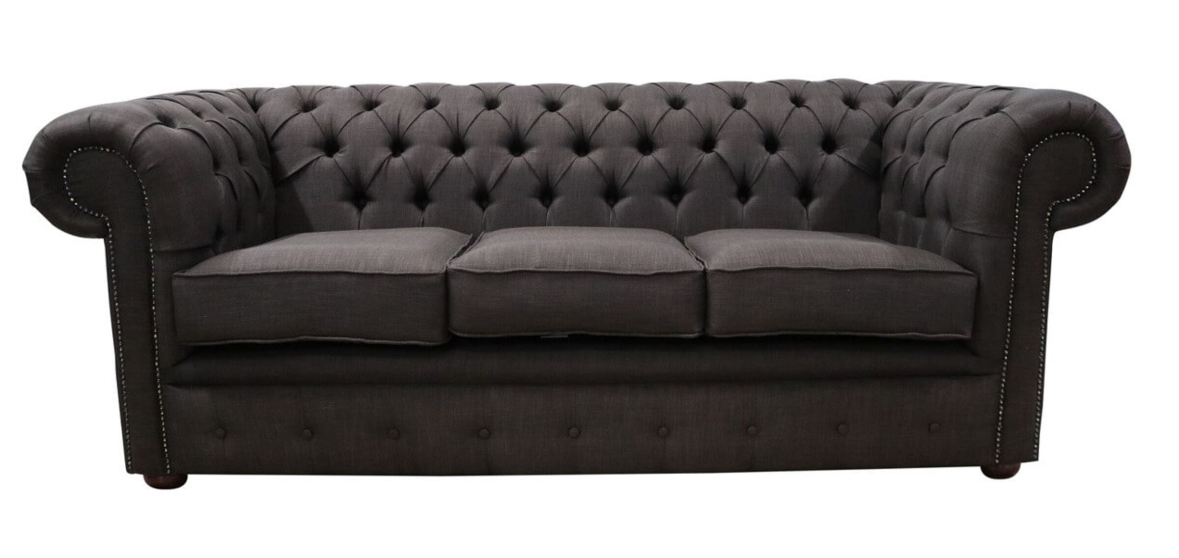 Chesterfield 3 Seater Settee Charles Linen Brown Sofa Offer Designer