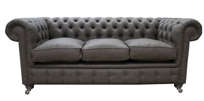 Chesterfield 3 Seater Infinity Espresso Faux Leather Sofa Offer