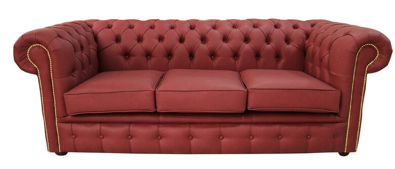 Chesterfield 3 Seater Infinity Salsa Faux Leather Sofa Offer