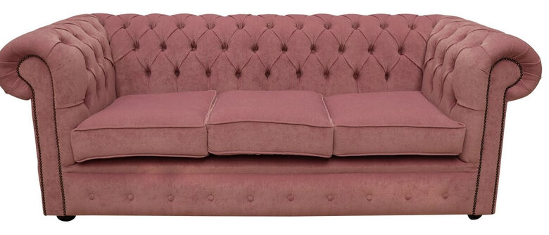 Chesterfield 3 Seater Settee Pimlico Lilac Fabric Sofa Offer