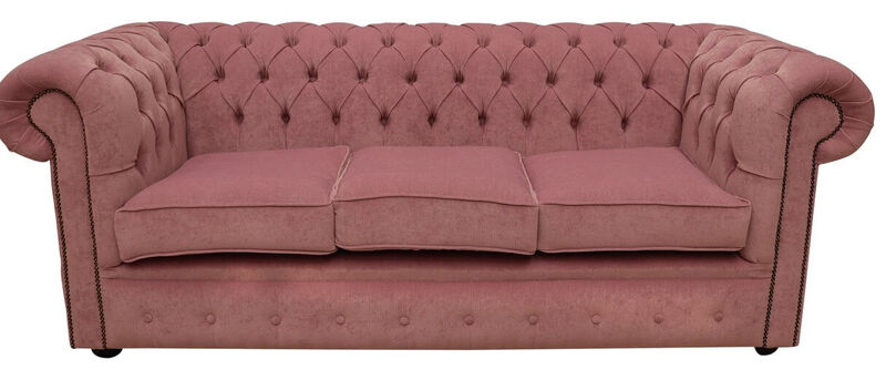 Product photograph of Chesterfield 3 Seater Settee Pimlico Lilac Fabric Sofa Offer from Designer Sofas 4U