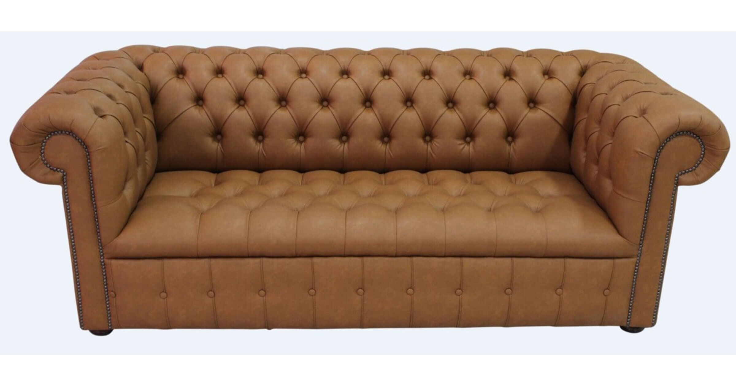 DesignerSofas4U Buy Camel faux leather Chesterfield sofa