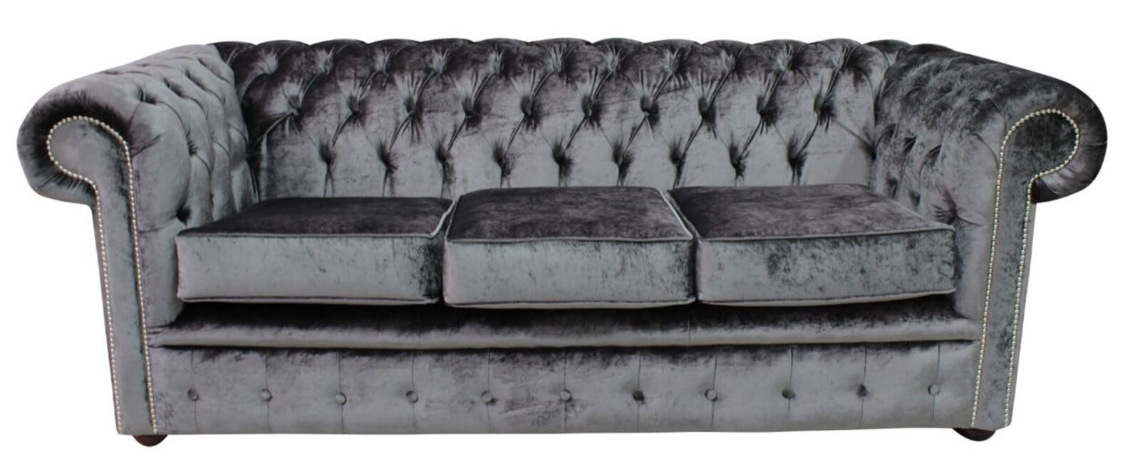 Product photograph of Chesterfield 3 Seater Settee Boutique Storm Velvet Sofa Offer from Designer Sofas 4U