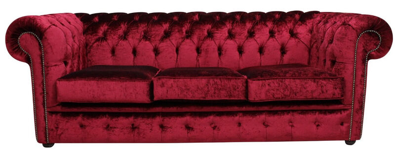 Product photograph of Chesterfield 3 Seater Settee Boutique Wine Velvet Sofa Offer from Designer Sofas 4U