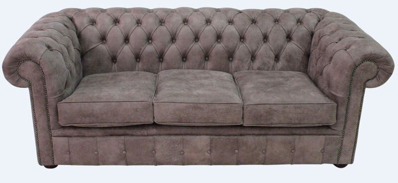 Product photograph of Chesterfield 3 Seater Sofa Devil Mocha Aniline Leather Settee from Designer Sofas 4U