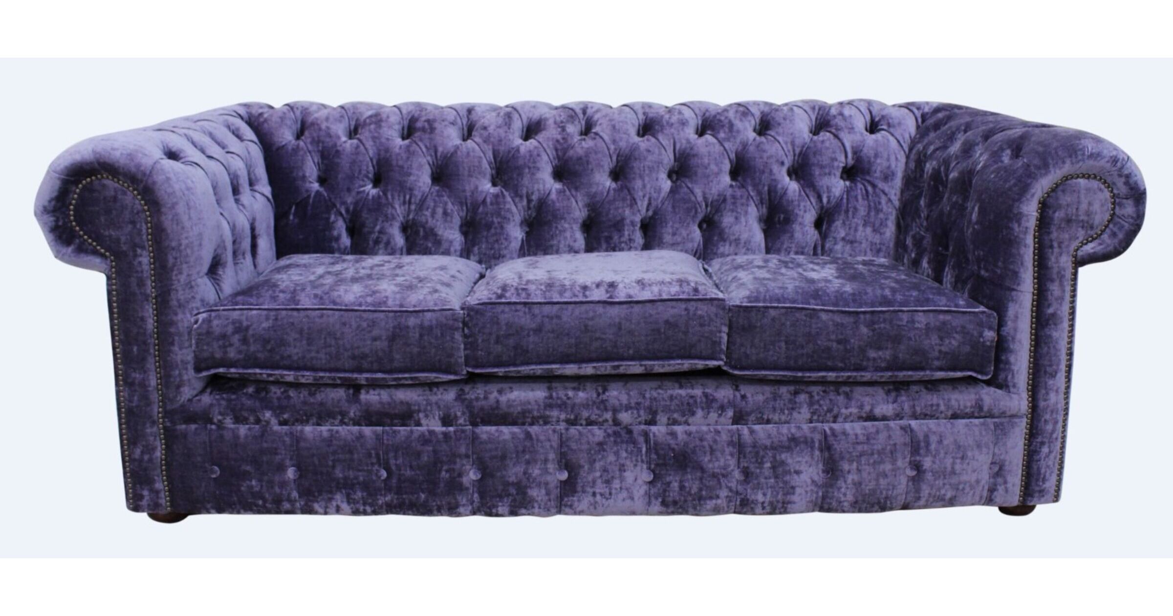 Lilac Velvet Chesterfield 3 Seater sofa Settee DesignerSofas4U