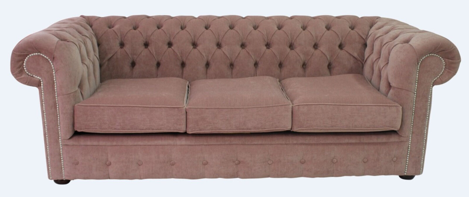 Product photograph of Chesterfield 3 Seater Settee Pimlico Rose Fabric Sofa Offer from Designer Sofas 4U