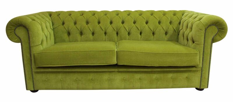 Product photograph of Chesterfield 3 Seater Settee Pimlico Zest Green Sofa Offer from Designer Sofas 4U