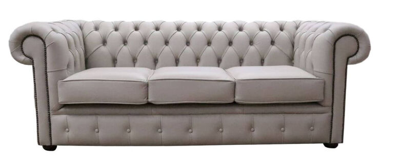 Chesterfield 3 Seater Sofa Settee Vele Richmond Rock Leather Sofa Offer