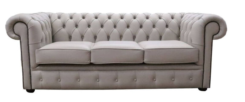 Product photograph of Chesterfield 3 Seater Sofa Settee Vele Richmond Rock Leather Amp Hellip from Designer Sofas 4U
