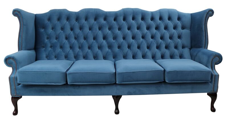 Product photograph of Chesterfield 4 Seater Queen Anne High Back Wing Sofa Chair Amp Hellip from Designer Sofas 4U