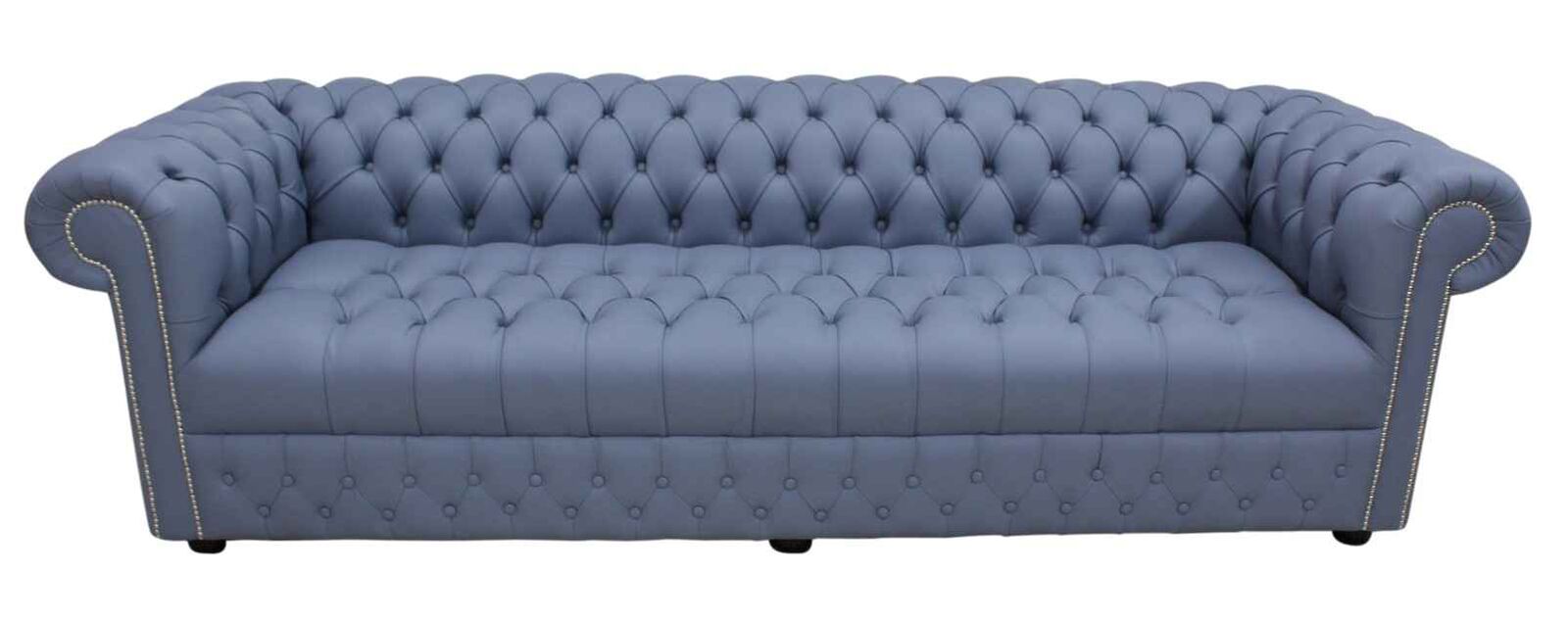 Product photograph of Chesterfield 4 Seater Settee Buttoned Seat Shelly Iceblast Leather Sofa Offer from Designer Sofas 4U