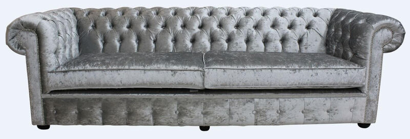Product photograph of Buy Silver Velvet Chesterfield Sofa Uk 2 Cushion Designersofas4u from Designer Sofas 4U