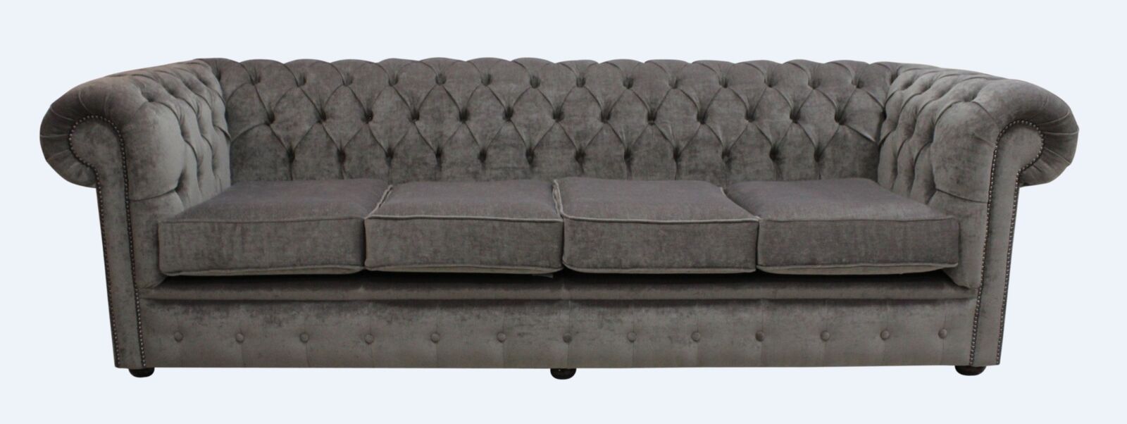 Product photograph of Chesterfield 4 Seater Settee Pimlico Bark Fabric Sofa Offer from Designer Sofas 4U
