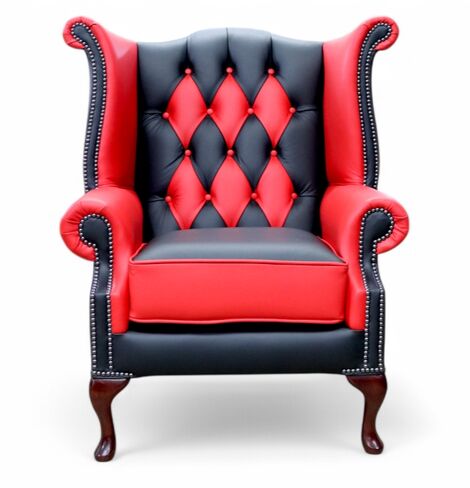 Chesterfield Ace Of Diamonds Queen Anne Chair Patchwork Leather
