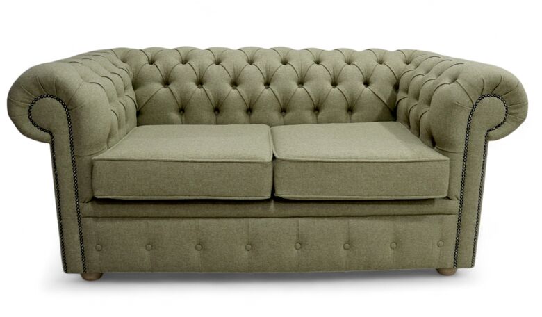 Chesterfield Arnold Wool 2 Seater Sofa Settee Glamis Opal Tweed