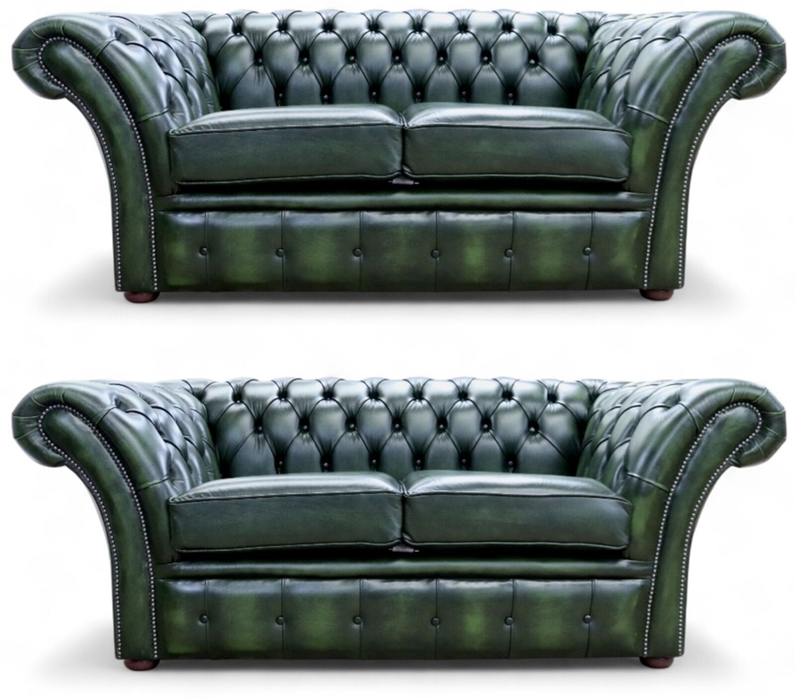 Chesterfield Balmoral 2+2 Seater Sofa Suite Antique Green Leather