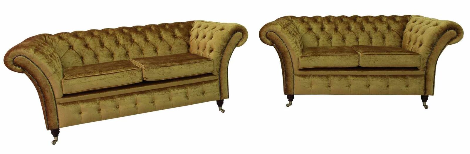 Product photograph of Chesterfield Balmoral 2 5 2 Seater Sofa Settee Suite Boutique Gold Crush Velvet Fabric from Designer Sofas 4U