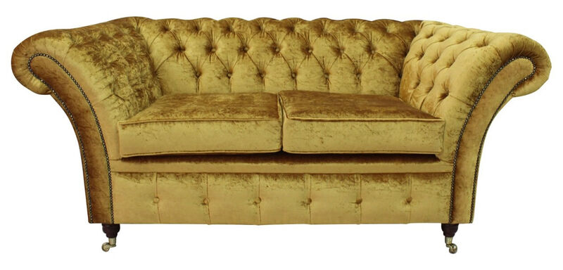 Product photograph of Chesterfield Balmoral 2 Seater Sofa Boutique Gold Velvet Fabric from Designer Sofas 4U