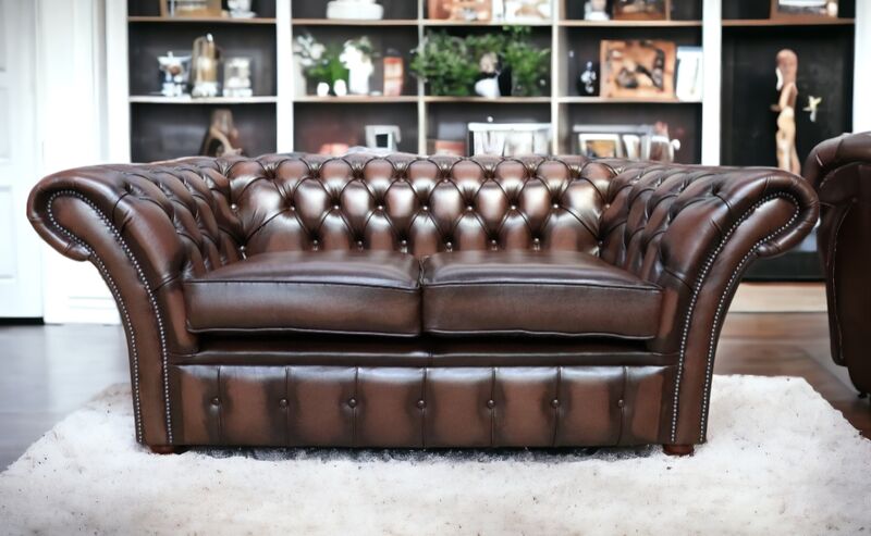 Product photograph of Chesterfield Balmoral 2 Seater Sofa Settee Antique Brown Amp Hellip from Designer Sofas 4U