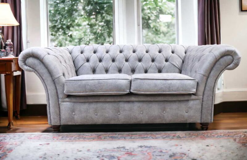 Product photograph of Chesterfield Balmoral 2 Seater Sofa Settee Oakland Taupe from Designer Sofas 4U