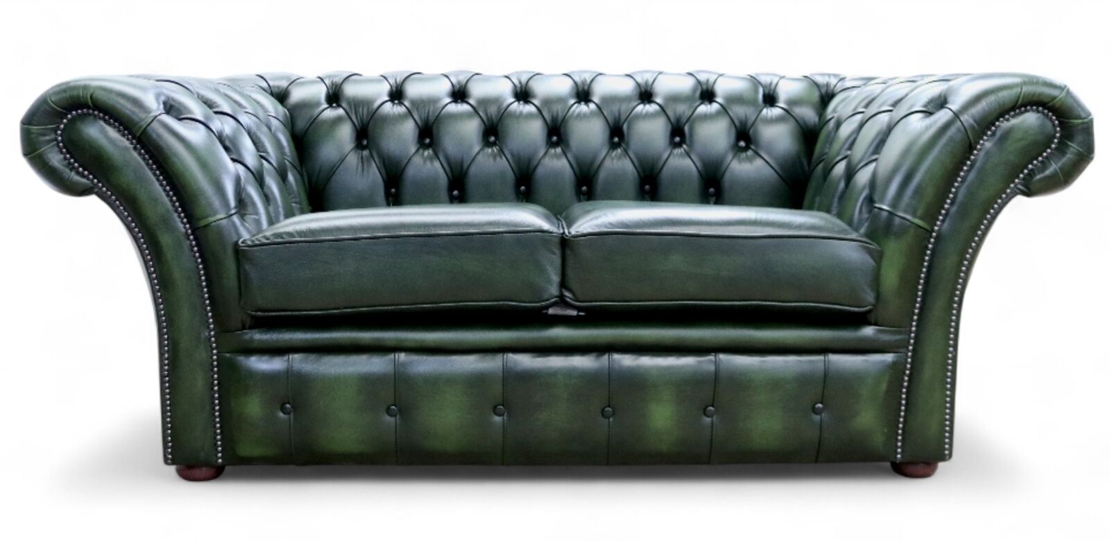 Chesterfield Balmoral 2 Seater Sofa Settee Antique Green Leather