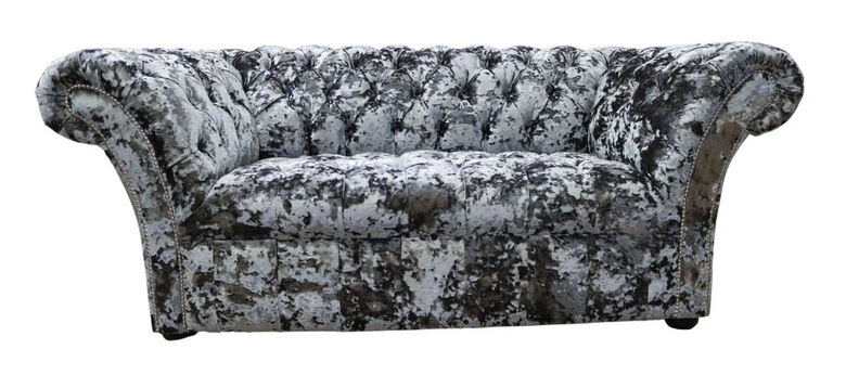 Chesterfield Balmoral 2 Seater Sofa Lustro Flint Buttoned Seat