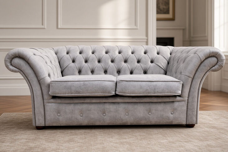 Chesterfield Balmoral 2 Seater Sofa Settee Oakland Taupe