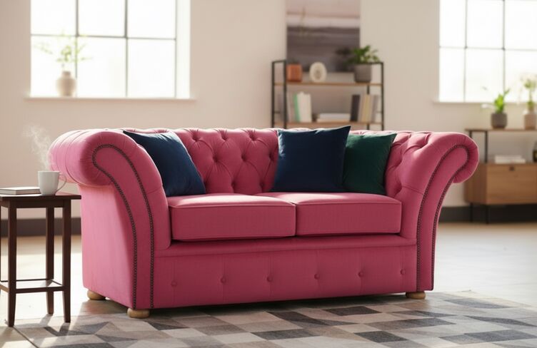 Chesterfield Balmoral 2 Seater Sofa Settee Pimlico Fuchsia Pink