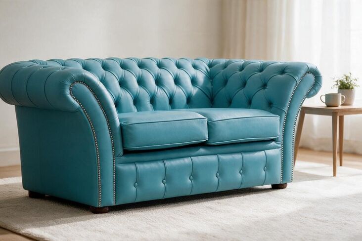 Chesterfield Balmoral 2 Seater Sofa Dark Teal Leather