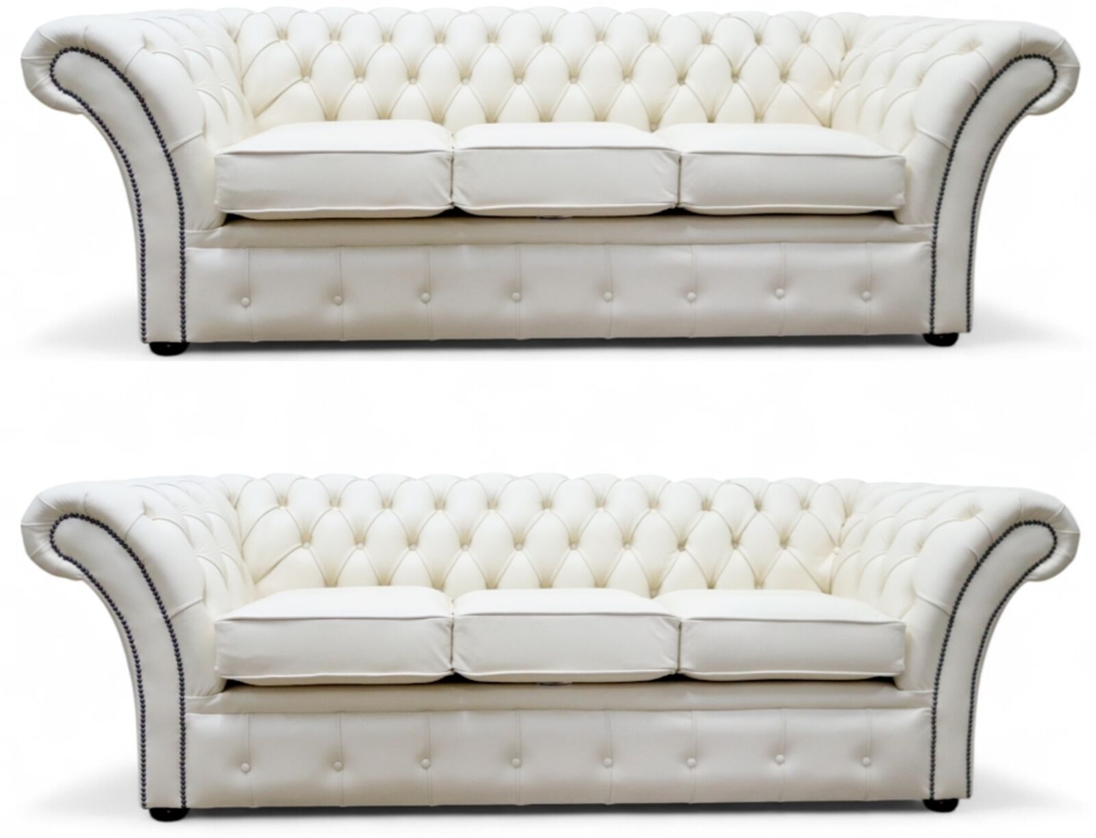 Chesterfield Balmoral 3+3 Seater Sofa Suite Cottonseed Leather
